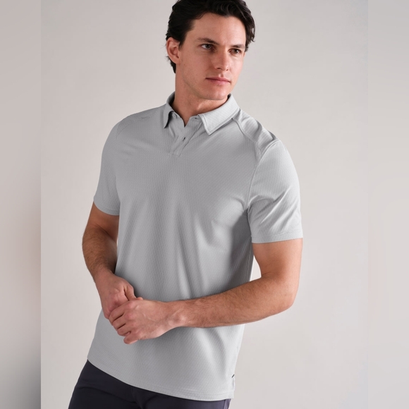 Rhone Commuter Gray Polo Fitted Sleek Shirt for Men Size Small - Picture 1 of 13